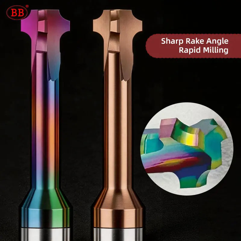BB Corner Rounding Cutter UP DOWN Cutting Tool Carbide Coated Aluminum Steel R0.2-R3