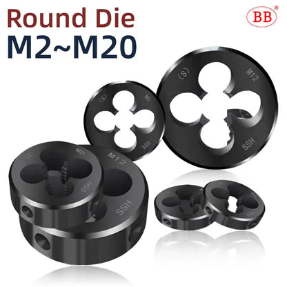 BB Round Dies ISO Right Hand Thread Tap HSS Tool M3-M20