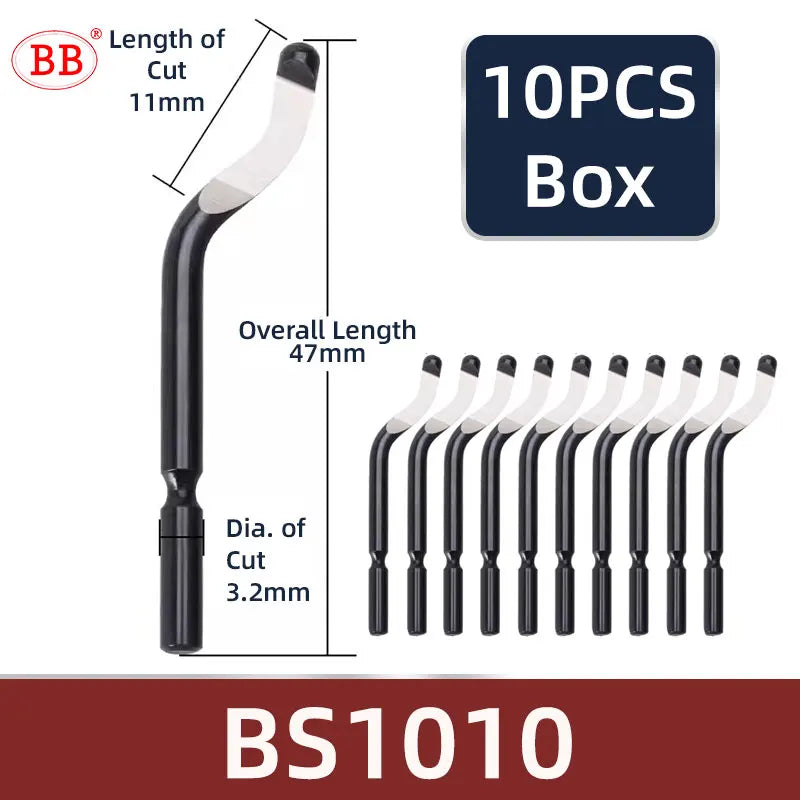 BB Deburr Tool Handle Manual HSS Deburring Metal Wood Plastic Aluminum Copper Steel Trimming Chamfer Blade BS1010