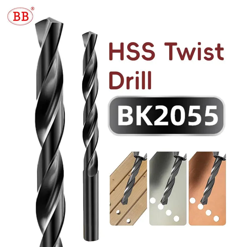 BB HSS Twist Drill Bit M2 Black Oxide Hole Making for Metal Wood PVC Aluminum Diameter 1mm-14mm