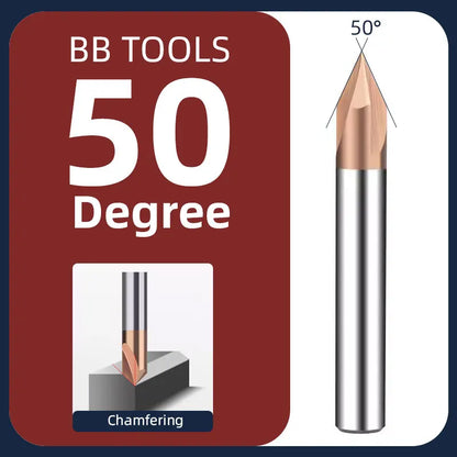 BB Chamfer End Mill CNC V Cutter Tip Angle 30 40 45 50 70 100 110 130 140 150 Degree for Metal Seel Aluminum