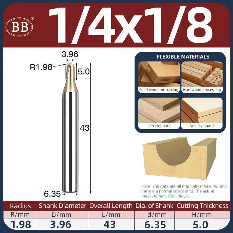 BB Half Round Router Bits