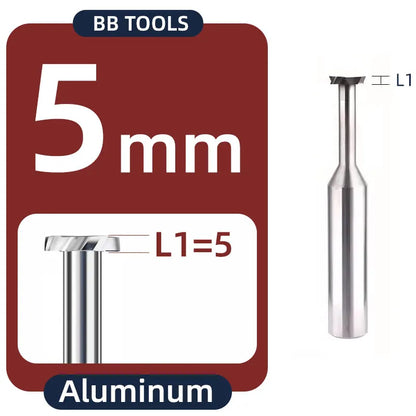 BB Extend Carbide T Slot Milling Cutter Long Neck End Mill CNC Groove Machining Tool for Metal Aluminum Steel 3mm-20mm