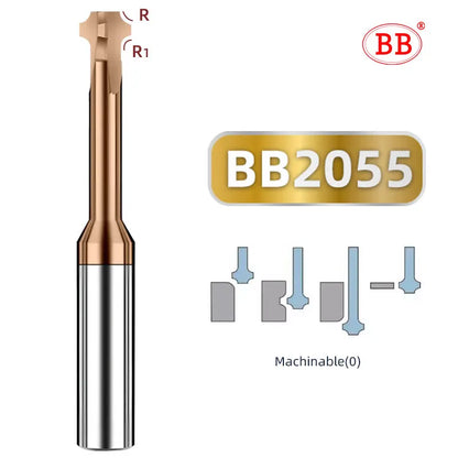BB Corner Rounding Cutter UP DOWN Cutting Tool Carbide Coated Aluminum Steel R0.2-R3