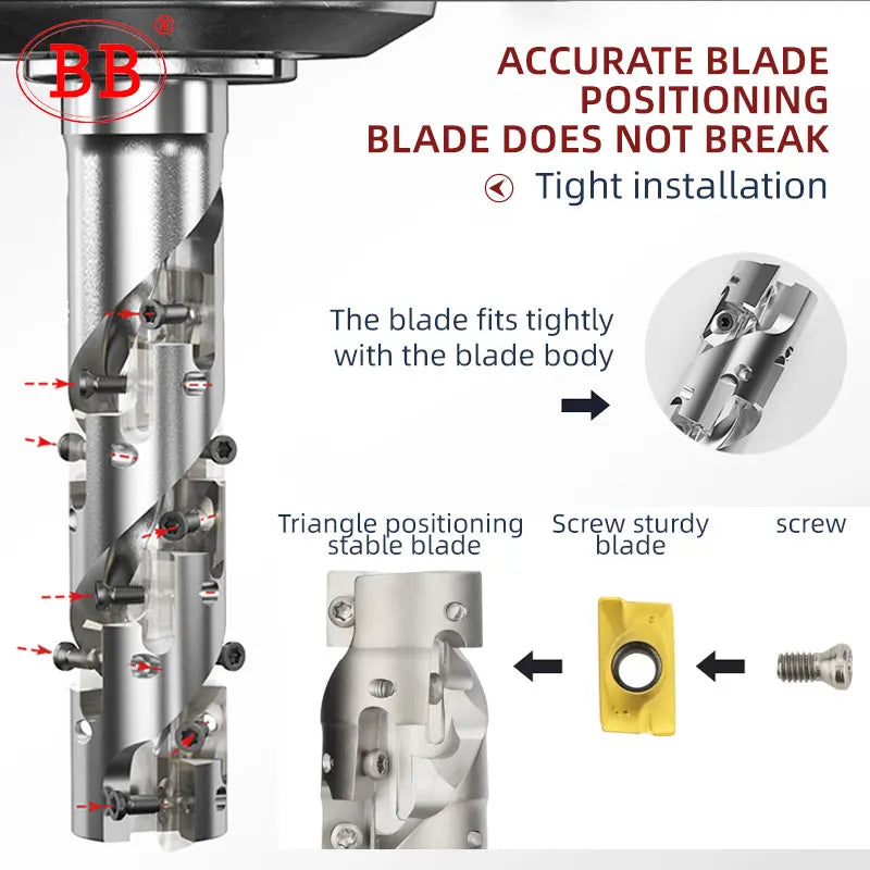 BB Corn Milling Cutter Indexable Mill CNC Tools 300R 400R Side Roughing Machining Steel Pineapple Cutting APMT1135 Inserts