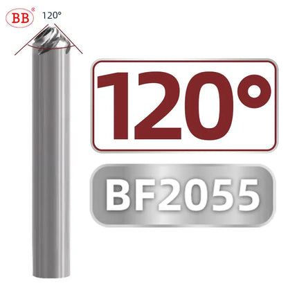 BB Chamfer Cutter Spiral Flute Carbide End Mill 30 40 60 90 120 Degree Steel Aluminum