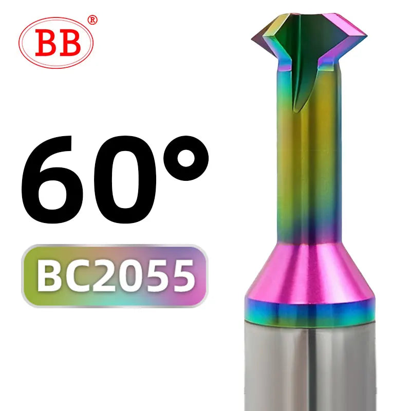 BB Front Back Deburrer Double Angular Chamfering Cutter Inner Chamfer 90 60 Degree for Metal Hole Internal Burr Removal CNC Tool