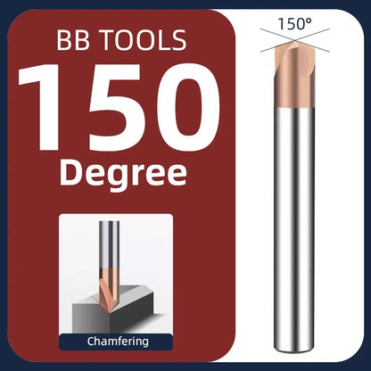 BB Chamfer End Mill CNC V Cutter Tip Angle 30 40 45 50 70 100 110 130 140 150 Degree for Metal Seel Aluminum