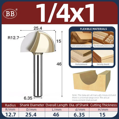 BB Half Round Router Bits