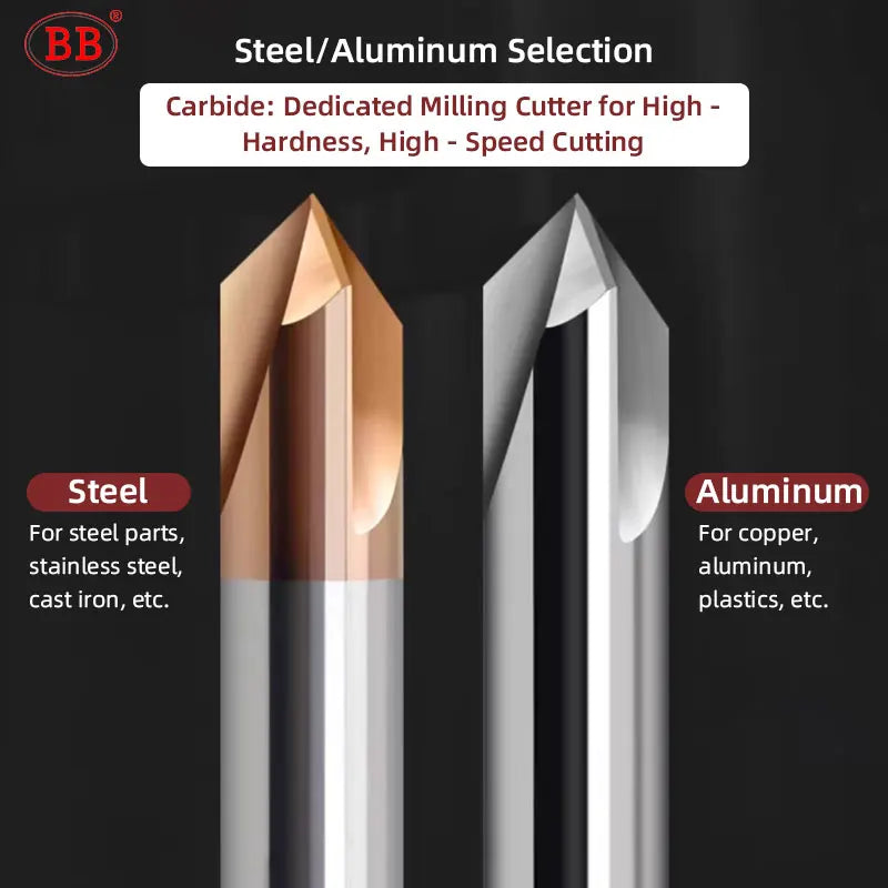 BB Chamfer Cutter Long Length 100mm 150mm Carbide Extended 3F V Milling Countersink CNC 60 90 120 Degree Deburring Edges