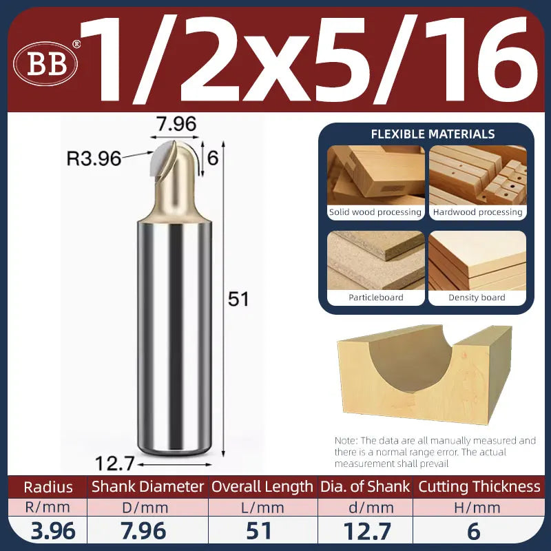 BB Half Round Router Bits