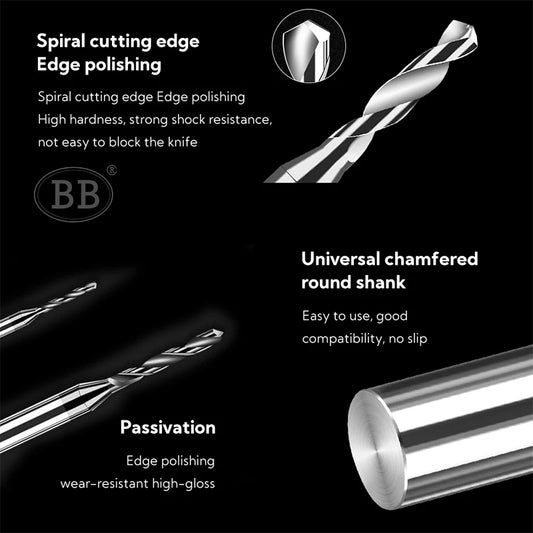 118° Carbide Micro Drill for Steel | 0.3–3.99mm, 4mm Shank